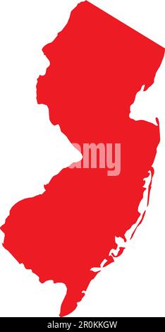 ROTE CMYK-Farbkarte von NEW JERSEY, USA Stock Vektor