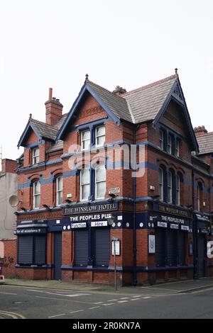 Die Außenfassade des Winslow Hotels außerhalb des Goodison Park, Heimstadion des Everton FC Stockfoto