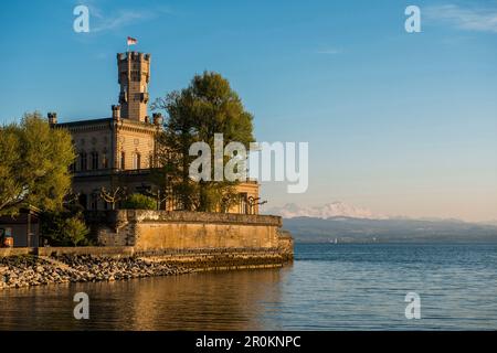 Schloss Montfort, Sunset, Oberschwaben, Bodensee, Langenargen, Baden-Württemberg, Deutschland Stockfoto