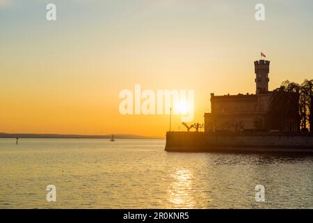 Schloss Montfort, Sunset, Oberschwaben, Bodensee, Langenargen, Baden-Württemberg, Deutschland Stockfoto