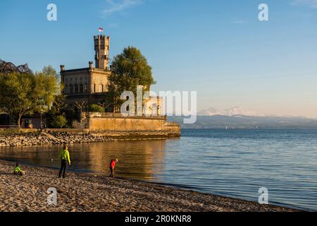 Schloss Montfort, Sunset, Oberschwaben, Bodensee, Langenargen, Baden-Württemberg, Deutschland Stockfoto