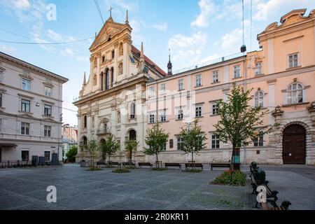 Lemberg, Ukraine - 6. Mai 2023: Heilige Peter und Paul Garrison Kirche in Lemberg (Jesuitenkirche) Stockfoto