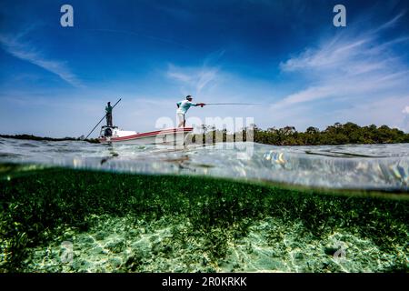 BELIZE, Punta Gorda, Toledo, können Sie Fliegenfischen, Belcampo Belize flyfisher bekannt ist ein Paradies zu werden, alle von den Guides lokale im Süden sind Stockfoto