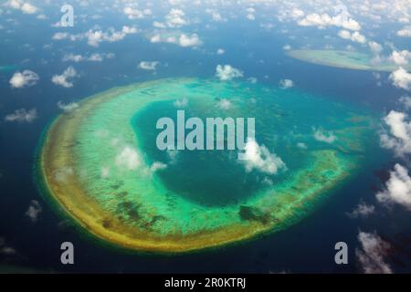 Flug von Cairns über das Great Barrier Reef nach Lizard Island Stockfoto