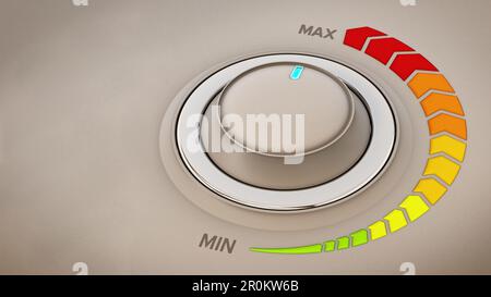 Vintage Style Control-Knopf wählen. 3D-Darstellung. Stockfoto