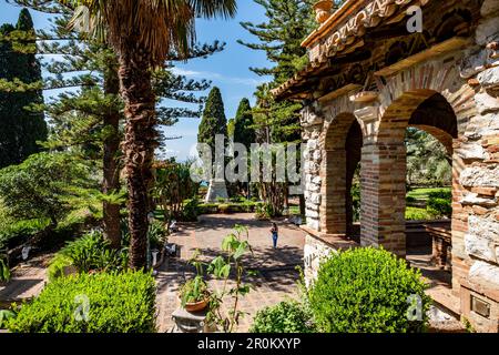 Giardini della Villa Comunale von Taormina, Sizilien, Süditalien, Italien Stockfoto