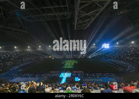 Neapel, Italien. 7. Mai 2023. Allgemeiner Blick auf das Stadio Diego Armando Maradona während des Spiels der Serie A zwischen SSC Napoli und ACF Fiorentina im Stadio die Stockfoto