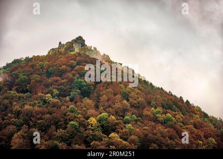 Burgruine Hohenurach, Bad Urach, Schwäbische Alb, Baden-Württemberg, Deutschland Stockfoto