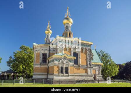 Russische Kapelle auf der Mathildenhöhe in Darmstadt, Südhessen, Hessen Stockfoto