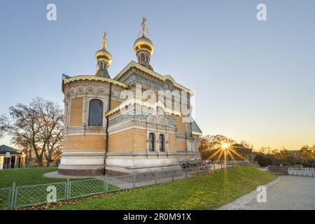 Russische Kapelle auf der Mathildenhöhe in Darmstadt, Südhessen, Hessen Stockfoto