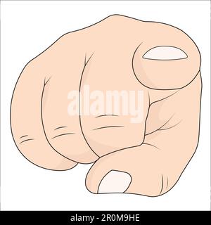 Hand mit Zeigefinger, der auf den Betrachter zeigt. Vektor zeigt Finger Hand Zeigefinger Stock Vektor