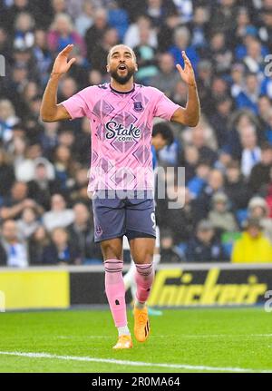 Dominic Calvert-Lewin von Everton während des Premier League-Spiels zwischen Brighton & Hove Albion und Everton im American Express Community Stadium, Brighton , Großbritannien - 8. Mai 2023 Stockfoto