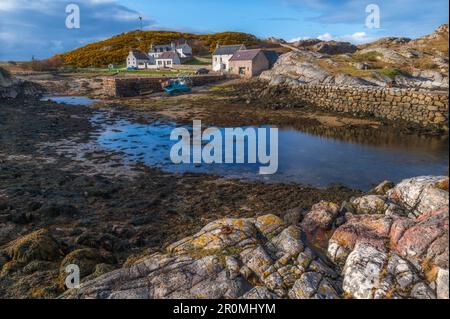 Rispond Harbour an der Nordküste Schottlands nahe Durness in Sutherland Stockfoto