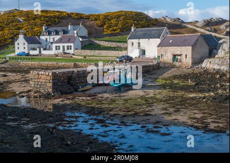 Rispond Harbour an der Nordküste Schottlands nahe Durness in Sutherland Stockfoto