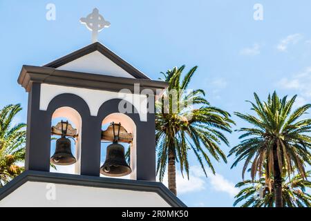 Der Glockenturm der Kapelle Ermita de los Santos Reyes, Valle Gran Rey, La Gomera, Kanarische Inseln, Spanien Stockfoto