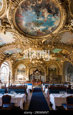 Art déco-Restaurant Le Train Bleu, Gare de Lyon, Paris, Frankreich Stockfoto