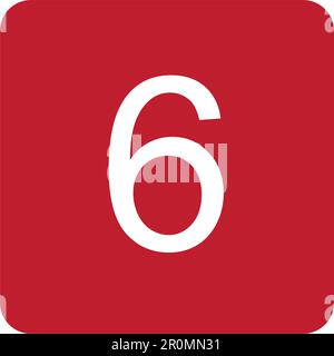 Vektorbild der Zifferntaste mit sechs Symbolen. Geeignet für Webanwendungen und Druckmedien für mobile Anwendungen. Stock Vektor