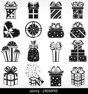 Geschenkbox Icons Kollektion, Vector EPS10 Illustration Stock Vektor