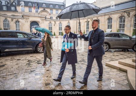 Paris, Frankreich. 09. Mai 2023. PAP Ndiaye tritt am 9. Mai 2023 für das Interministerielle Komitee für öffentliche Transformation 7. in Paris ein.Foto von Eliot Blondet/ABACAPRESS.COM Kredit: Abaca Press/Alamy Live News Stockfoto