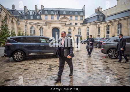 Paris, Frankreich. 09. Mai 2023. Francois Braun kommt am 9. Mai 2023 zum Interministeriellen Komitee für öffentliche Transformation 7. in Paris. Foto von Eliot Blondet/ABACAPRESS.COM Kredit: Abaca Press/Alamy Live News Stockfoto