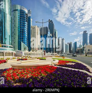 Wolkenkratzer, Konferenzzentrum, West Bay, Diplomatenviertel, Doha, Katar Stockfoto
