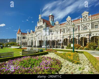 Bahnhof Dunedin, Otago, Südinsel, Neuseeland, Oceania Stockfoto