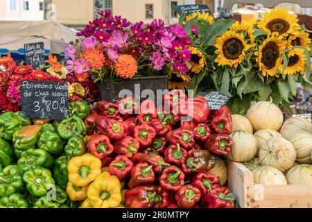 Market on Place Richelme, Aix en Provence, Frankreich Stockfoto