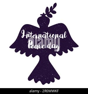 Banner Zum Internationalen Friedenstag Mit Dove. Vektor Stock Vektor