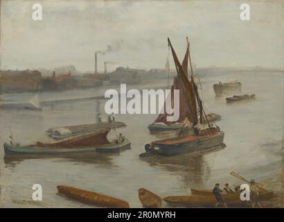 Grau und Silber: Old Battersea Reach Datum: 1863 Künstler: James McNeill Whistler American, 1834–1903 Stockfoto