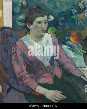 Woman in Front of a Still Life by Cezanne Date: 1890 Artist: Paul Gauguin French, 1848-1903 Stockfoto