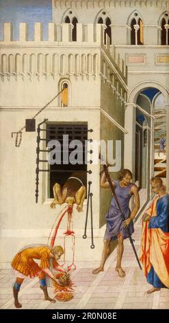 Die Enthauptung des Heiligen Johannes des Täufers Datum: 1455/60. Künstler: Giovanni di Paolo Italian, 1398-1482 Stockfoto