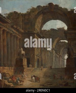 Die Brunnen Datum: 1787/88. Künstler: Hubert Robert French, 1733-1808 Stockfoto