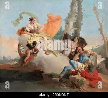 Armida trifft auf den schlafenden Rinaldo Datum: 1742/45 Künstler: Giovanni Battista Tiepolo Italienisch, 1696-1770 Stockfoto