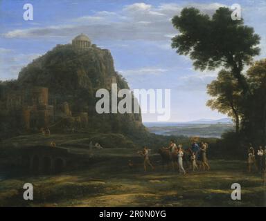 Blick auf Delphi mit Prozession Datum: 1673 Künstler: Claude Gellée, Claude Lorrain French, 1600-1682 Stockfoto