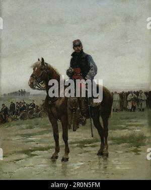 A Mounted Officer Datum: 1877 Künstler: Jean Baptiste Edouard Detaille, Französisch, 1848-1912 Stockfoto