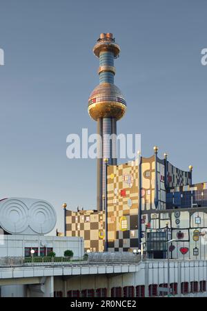 Fernwärme Spittelau, 9. Bezirk Alsergrund, Wien, Österreich Stockfoto