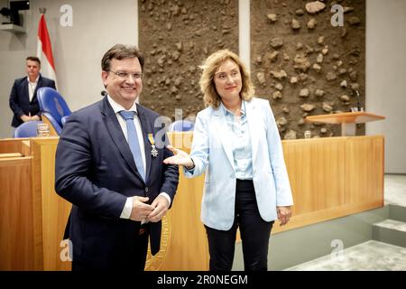 DEN HAAG - Niederlande, 09/05/2023, CDA-Abgeordneter Jaco Geurts während des Abschieds im Repräsentantenhaus. Nach der Abreise von Mulder und Geurts steht der Schalter an fünf vorläufigen, abfliegenden CDA-Missionen. ANP ROBIN VAN LONKHUIJSEN niederlande raus - belgien raus Stockfoto