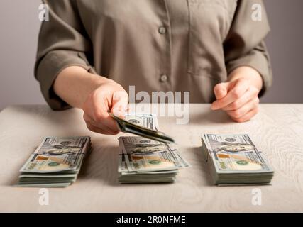 Finanzielle Diversifizierung und Allokation. Einsparungen und Kosten. Stockfoto