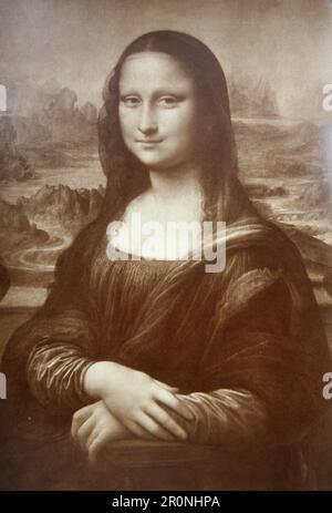 Mona Lisa, Porträtgemälde des italienischen Künstlers Leonardo da Vinci, Paris, Frankreich 1890er Stockfoto