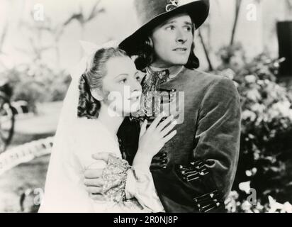 Schauspielerin Olivia de Havilland und Schauspielerin Errol Flynn im Film Captain Blood, USA 1935 Stockfoto