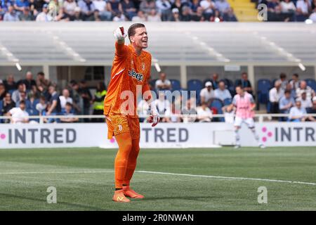 Bergamo, Italien. 7. Mai 2023. Italien, Bergamo, Mai 7 2023: Wojciech Szczesny (Torwart von Juventus) gibt Ratschläge an Teamkollegen in der zweiten Hälfte während des Fußballspiels ATALANTA BC gegen JUVENTUS FC, Serie A Tim 2022-2023 day34 Gewiss Stadion (Kreditbild: © Fabrizio Andrea Bertani/Pacific Press via ZUMA Press Wire) – NUR REDAKTIONELLE VERWENDUNG! Nicht für den kommerziellen GEBRAUCH! Stockfoto