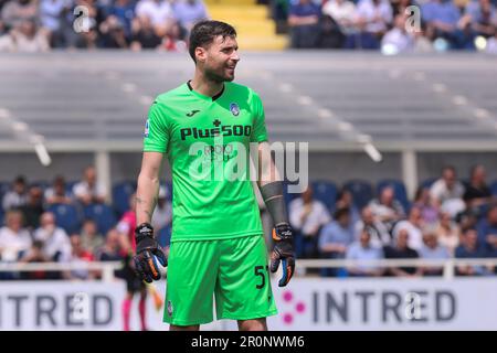 Bergamo, Italien. 7. Mai 2023. Italien, Bergamo, Mai 7 2023: Marco Sportiello (Torwart von Atalanta) folgt der Action in der ersten Hälfte des Fußballspiels ATALANTA BC gegen JUVENTUS FC, Serie A Tim 2022-2023 day34 Gewiss Stadion (Kreditbild: © Fabrizio Andrea Bertani/Pacific Press via ZUMA Press Wire) NUR REDAKTIONELLE VERWENDUNG! Nicht für den kommerziellen GEBRAUCH! Stockfoto