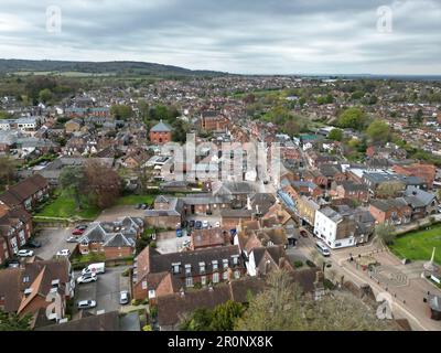 Aldbury Village in Hertfordshire Drohne aus der Vogelperspektive Stockfoto