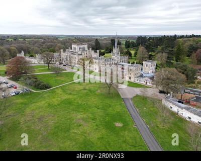 Ashridge House Hertfordshire UK Drohne aus der Vogelperspektive im Frühling Stockfoto