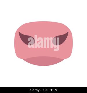 Vektorflacher Kuhnasenmund isoliert auf weißem Hintergrund Stock Vektor