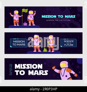 Stylisches Bannerdesign für die Mars Mission Stock Vektor
