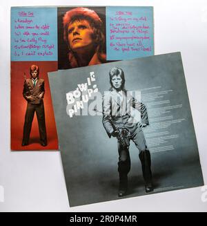 Rückseite und Beilage von Pin Ups, dem siebten Studioalbum von David Bowie, das 1973 veröffentlicht wurde Stockfoto