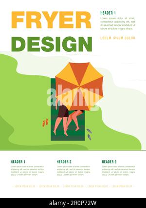 Abwechslungsreiches Paar, das auf dem Meer auf Sand liegt Stock Vektor