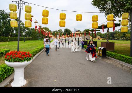 Der Zugang zur kaiserlichen Zitadelle von Thang Long Stockfoto