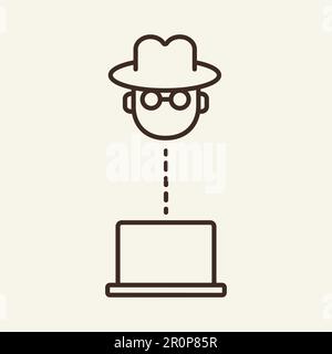 Symbol für Hacker-Angriffslinie Stock Vektor